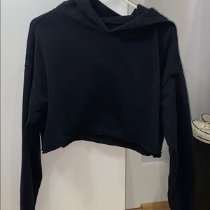Urban outfitters cropped black hoodie
